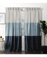 Exclusive Home Curtains Chateau Striped Faux Silk Pinch Pleat Curtain Panel Pair