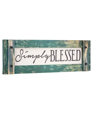 American Art Decor Simply Blessed Inspirational Farmhouse Sign