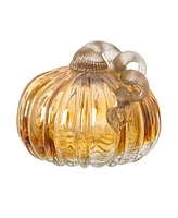 Glitzhome Set-2 Amber Crackle Glasetset Sethort Pumpkin