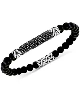 Effy Men's Onyx (6mm) Bead & Black Spinel Bracelet in Sterling Silver