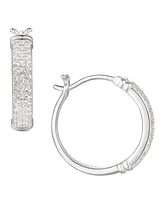 1/2 ct. t.w. Round Shape Diamond Hoop Earring in Sterling Silver