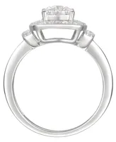 3/4 ct. t.w. Round & Baguette Shape Diamond Ring in 14k White Gold