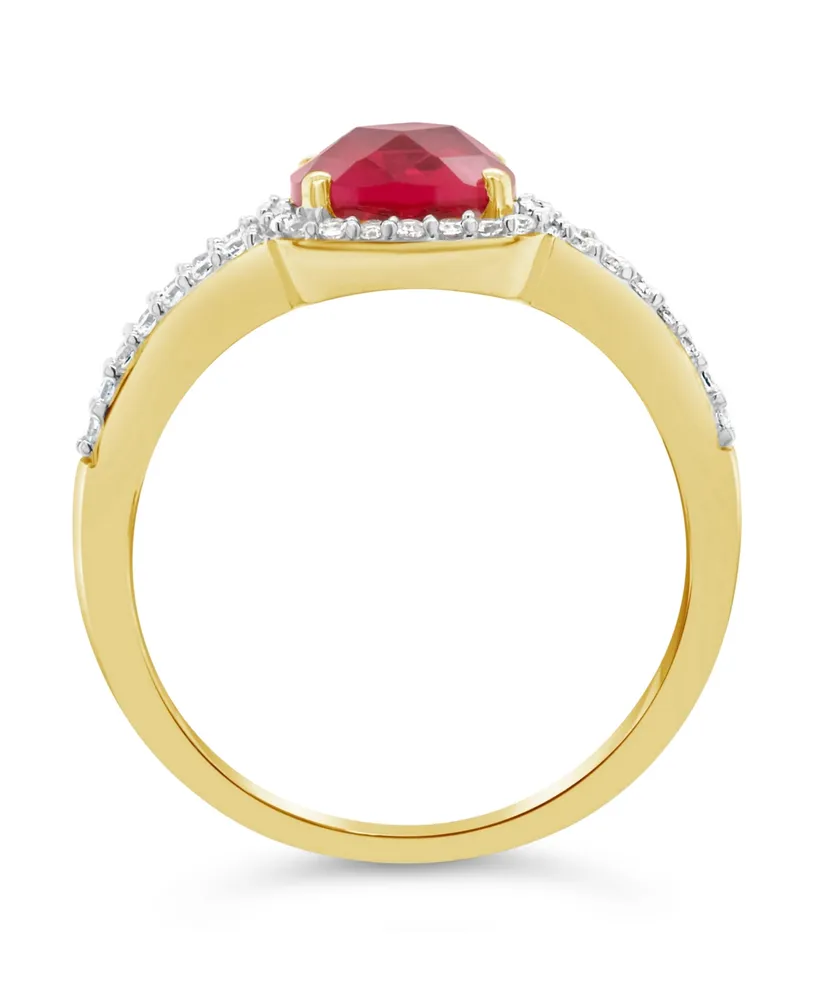 Lab Grown Ruby (1-3/4 ct. t.w.) and White Sapphire (1/4 Ring 10k Yellow Gold