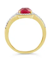 Lab Grown Ruby (1-3/4 ct. t.w.) and White Sapphire (1/4 Ring 10k Yellow Gold