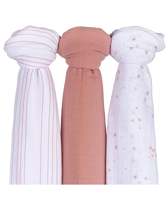 Ely's & Co. Cotton Muslin Swaddle Blanket 3 Pack