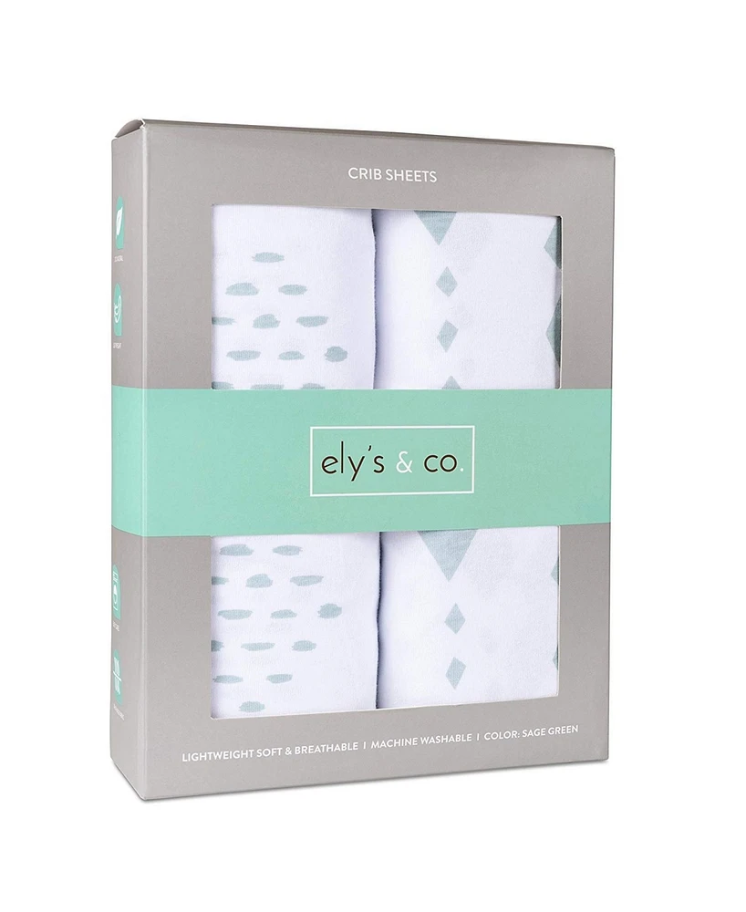 Ely's & Co. Baby Fitted Crib Sheet 100% Combed Jersey Cotton