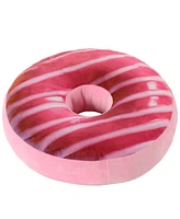 Cheer Collection Reversible Photoreal Donut Decorative Pillow, 16" Round