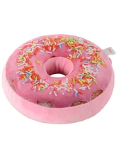 Cheer Collection Reversible Photoreal Donut Decorative Pillow, 16" Round