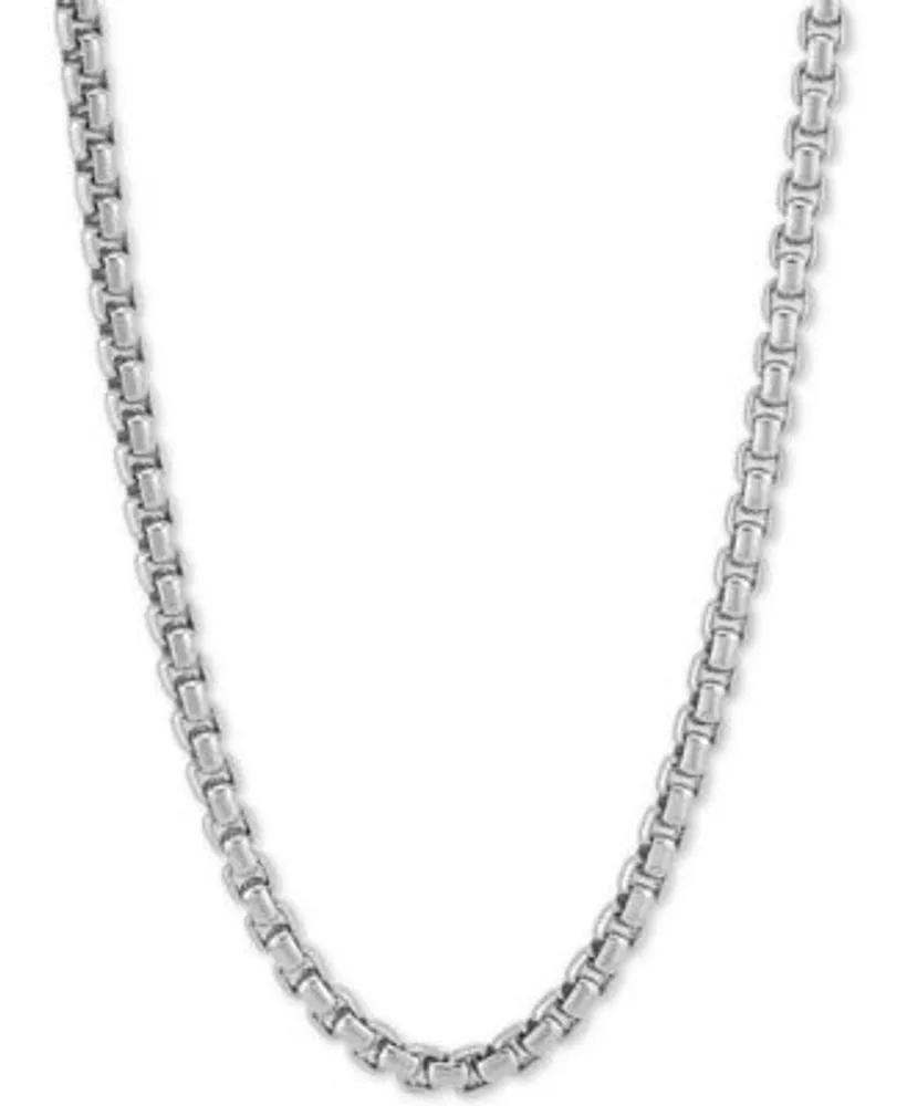 Rounded Box Link Chain Necklaces In Sterling Silver 18k Gold Plated Sterling Silver
