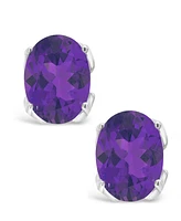 Gemstone Stud Earrings Sterling Silver