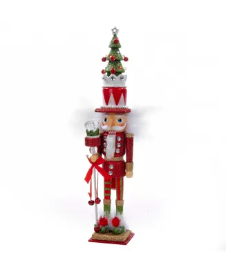 Kurt Adler 15-Inch Hollywood Red and Green Tree Hat Nutcracker