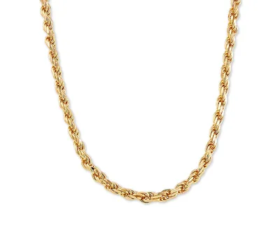 Rope Link 24" Chain Necklace in 18k Gold-Plated Sterling Silver