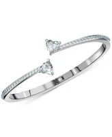 Swarovski Silver-Tone Crystal Heart Bangle Bracelet