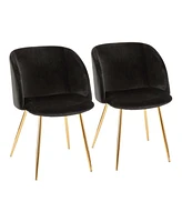 Lumisource Fran Chair Gold Metal and Velvet Set of 2