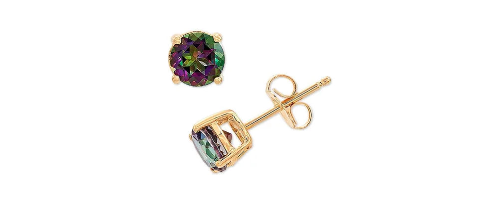 Birthstone Stud Earrings in 14k Gold or 14k White Gold