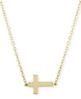 Sideways Cross Necklace Set in 14k Gold