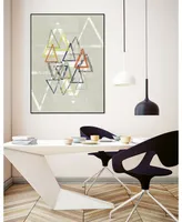 Giant Art 20" x 16" Stamped Triangles Ii Art Block Framed Canvas