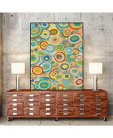 Giant Art 40" x 30" Overlapping Ovals I Art Block Framed Canvas