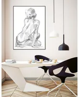 Giant Art 20" x 16" Sitting Pose Ii Art Block Framed Canvas