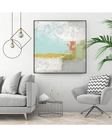 Giant Art 30" x 30" Coastal Quadrant Ii Art Block Framed Canvas