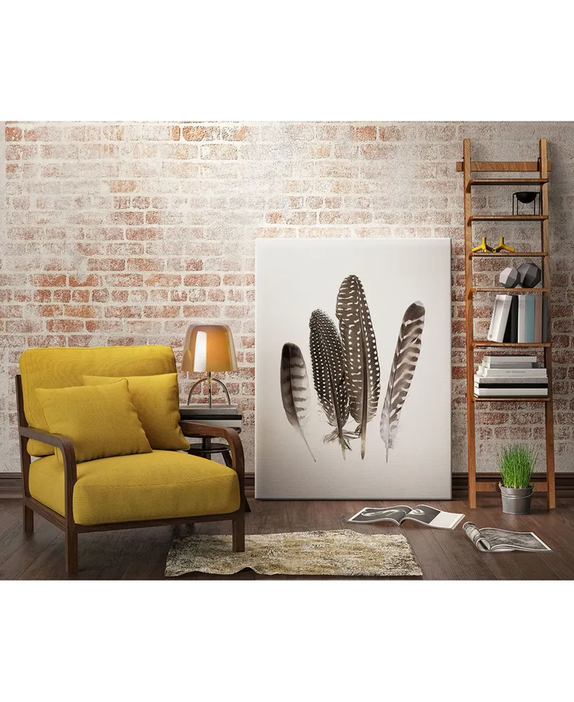 Giant Art 28" x 22" Feathers Ii Museum Mounted Canvas Print
