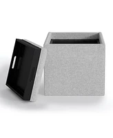 Rockwood Contemporary Square Cube Storage Ottoman