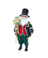 Kurt Adler 18-inch Kringle Klaus Irish Santa White Staff