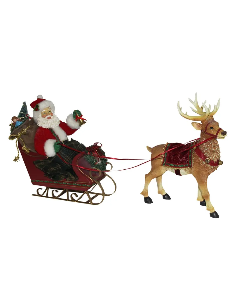 Kurt Adler 10-Inch Santa in Sleigh with Deer