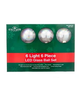 Kurt Adler 6-Light 80MM Led Glass Ball Light Set