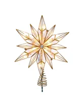 Kurt Adler 10-Light 12-Point Capiz Star and Center Gem Treetop