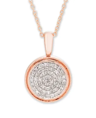 Diamond (1/5 ct. t.w.) Pave Pendant in 14k Yellow or Rose Gold