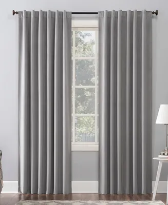 Sun Zero Amherst Velvet Noise Reducing Thermal Extreme 100% Blackout Back Tab Curtain Panel