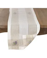 Saro Lifestyle Lavender Embroidery Hemstitch Runner