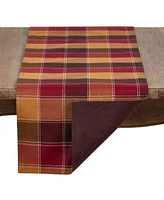 Saro Lifestyle Stitched Plaid Cotton Blend Table Runner