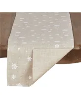 Saro Lifestyle Poly Blend Christmas Runner with Snowflake Design