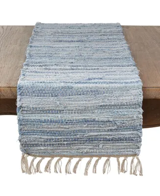 Saro Lifestyle Long Table Runner with Chindi Woven Design