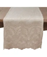 Saro Lifestyle Stonewashed Table Runner with Embroidered Design