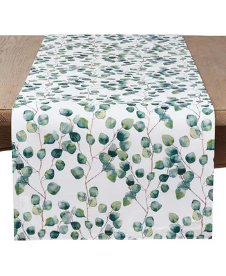 Saro Lifestyle Eucalyptus Leaf Long Table Runner