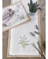 Saro Lifestyle Double Layer Table Runner with Lavender Design