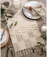 Saro Lifestyle Table Runner with Tassel Moroccan Design