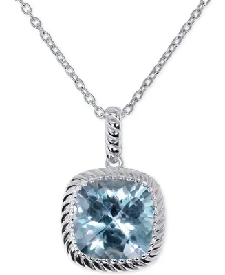 Blue Topaz 18" Pendant Necklace (8-1/2 ct. t.w.) in Sterling Silver