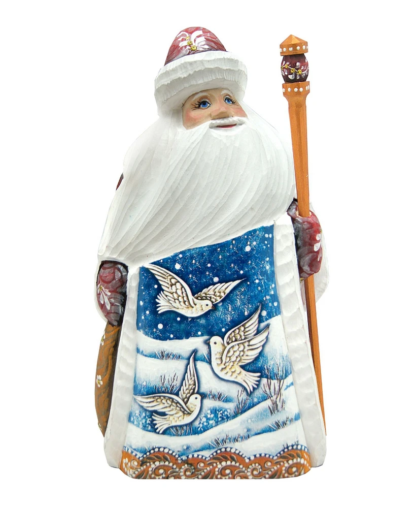 G.DeBrekht Woodcarved and Hand Painted Dove Santa Figurine