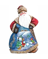 G.DeBrekht Woodcarved and Hand Painted Starlight Dancing Santa Figurine