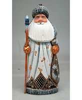 G.DeBrekht Woodcarved and Hand Painted Santa White Christmas Twinkle-Yuletide Santa Figurine