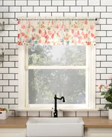 Rosalind Watercolor Floral Semi-Sheer Rod Pocket Kitchen Curtain Valance and Tiers Set