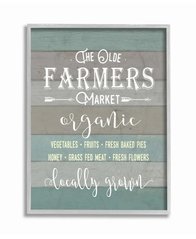 Stupell Industries Olde Farmers Market Gray Framed Texturized Art, 11" L x 14" H