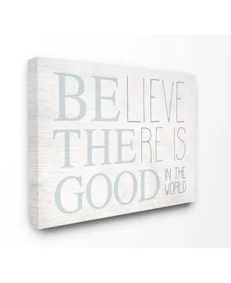 Stupell Industries Be The Good in The World Light Blue Distressed Wood Look Sign, 16" L x 20" H