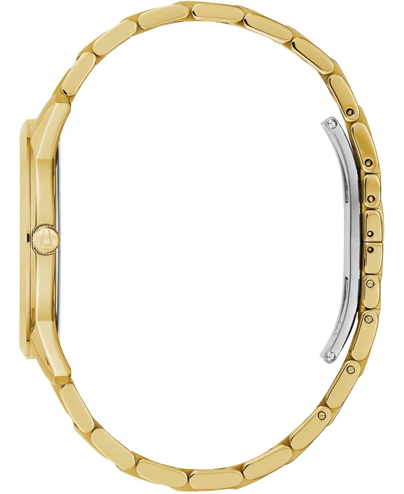 Bulova Men's Sutton Diamond-Accent Gold-Tone Stainless Steel Bracelet Watch 40mm
