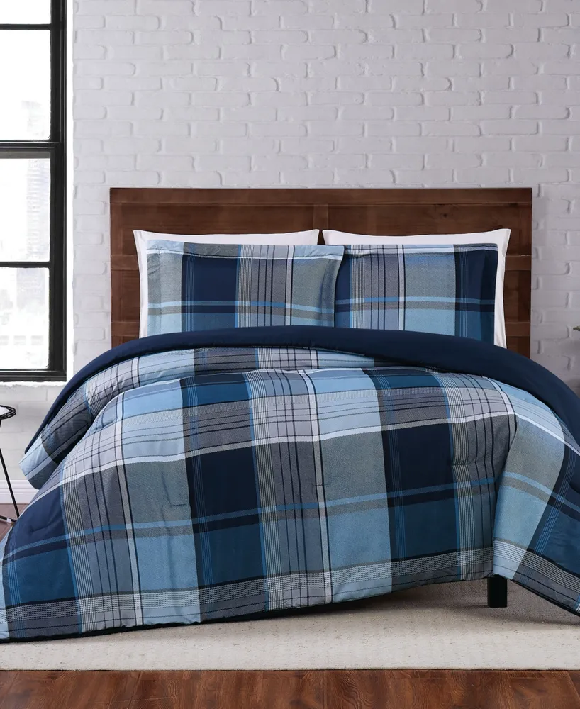 Truly Soft Trey Plaid King Comforter Set