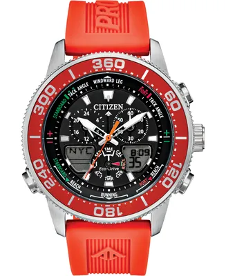 Citizen Eco-Drive Men's Promaster Sailhawk Analog-Digital Orange Polyurethane Strap Watch 44mm